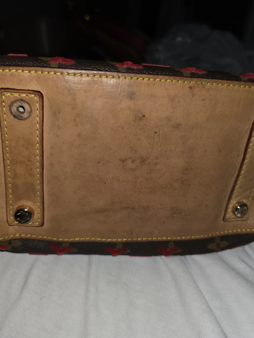 Limited Edition Louis Vuitton Rouge Monogram Tuffetage Deauville Cube Bag